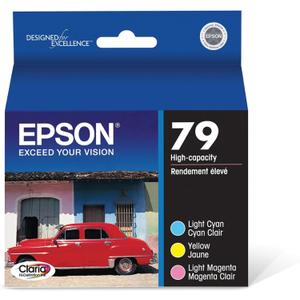 Epson T079921 Claria High-Capacity Color Ink Cartridges Pack of 3 (Yellow, Light Cyan, Light Magenta) Ink