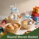 Nexboraque 12 Pack Round Gift Baskets, 7 Inch Bamboo Bread Fruit Basket Small Handwoven Bread Roll Serving Basket Bulk for Kitchen Restaurant Display Decor
