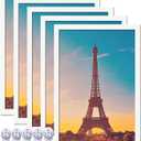 16x24 Picture Frame Set of 5, White Photo Frames High Transparent Wall Gallery Desktop Horizontal Vertical for Canvas Collage Photo Poster Certificate 16 x 24 inches