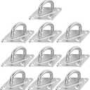 Walfront Pad Eye Plate U Hooks 10Pcs 304 Stainless Steel Wall Ceiling Hammock Hangers Marine Hardware