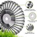 Steel Wire Rotary Weed Brush Cutter Trimmer Head for Weed Cutter Eater,Indestructible Trimmer Blade with Universal Adapter Kits for Moss Grass Rust Removal (6 inch)