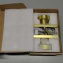 Mega Handles Laura Gold Privacy Door Knob - 1 Pack Reversible Interior Gold Door Knob, Heavy Duty Bed and Bath Door Knobs with Privacy Lock, Fits All Standard Door Sizes - Satin Brass