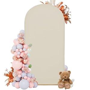 7.2FT Wedding Arch Covers Arch Backdrop Cover Arch Stand Covers Set Arch Cover Spandex Fabric Stretchy Backdrop for Wedding Birthday Party Decoration Baby Shower (Off-White)