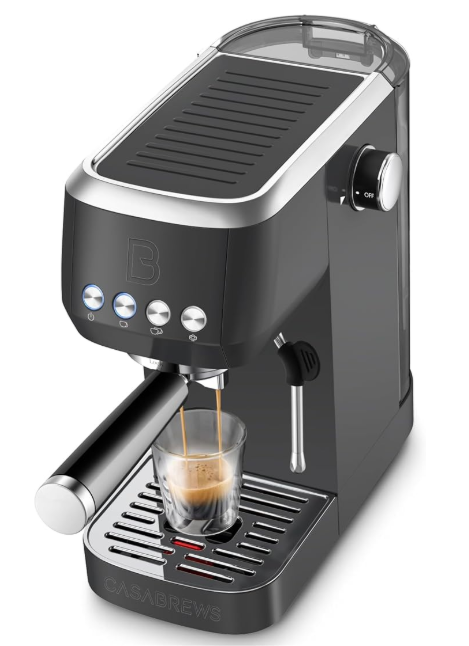 CASABREWS 3700 Essential Espresso Machine 20 Bar, Stainless Steel Cappuccino & Latte Machine with Steam Frother for Home, 43.9oz Water Tank, Coffee Gift for Women & Men, Silver