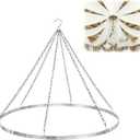 24 Ceiling Drapes Hanging Kit for 6 Panels Wedding Ceiling Drapes Canopy Hoop Metal Ring Ceiling Hanging Decor Hardware Kit for Draping Fabric Indoor Outdoor Party Ceremony Ceiling Decorations, 24"W x 19.2"L