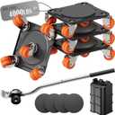 Heavy Duty Furniture Movers with 10 Wheels, Dual-Wheel Caster Square Dollies with Furniture Lifter and Base, 360 Swivel Casters, Non-Slip Pads, Up to 4000 lbs Load Capacity