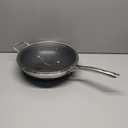 Wok pan,Hybrid 13 inch Wok with Lid, PFOA Free Cookware,non stick Stainless Steel Woks & Stir-fry pans Nonstick, Dishwasher and Oven Safe, Works on Induction