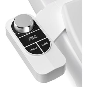 SAMODRA Non-Electric Bidet - Self Cleaning Dual Nozzle (Frontal and Rear Wash) Fresh Water Bidet Toilet Seat Attachment with Independent Adjustable Water Pressure (Classic Black/Silver)