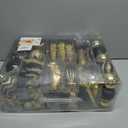 SHareconn 145pcs Christmas Balls Ornaments Set, Shatterproof Plastic Baubles Snowflakes, Stars and Tree Topper for Xmas Tree Holiday Wedding Party Decorations with Hanging Strings,Light Gold and Black