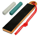 BeaverCraft Leather Strop for Knife Sharpening LS9P02 - Stropping Kit with Polishing Compound - Leather Knife Sharpener - Honing Strop Block 2-sided