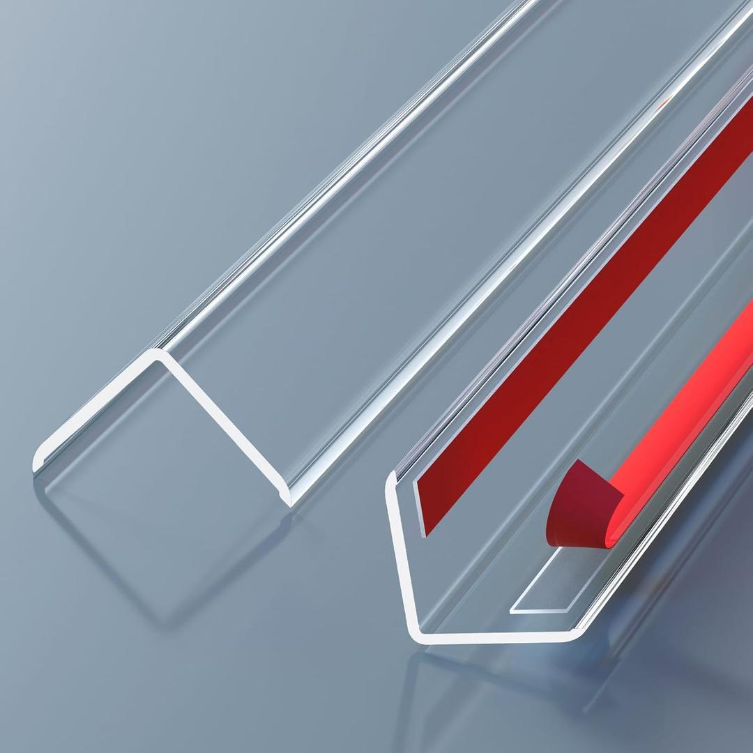 Wall Corner Protector - 2PCS, 16"x1.18" - Self Adhesive Clear Corner Protectors for Walls, Cabinet Doors, Edge Protector Trim; Easy to Install Corner Guards for Walls (40.6cm x 3cm)