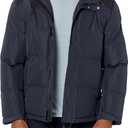 HFX Men's Hooded Jacket with Zipped Chest Pockets, Water and Wind Resistant (Midnight)