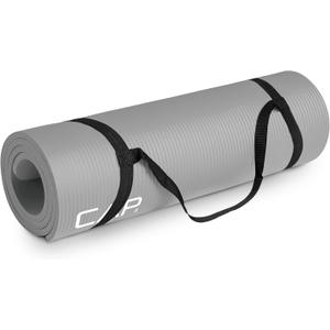 CAP Barbell 1/2-Inch High Density Exercise Yoga Mat with Strap | Multiple Options 2'x5.6'