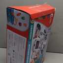 CUTE STONE Pretend Play Kitchen Toy with Cookware Steam Pressure Pot and Electronic Induction Cooktop, Cooking Utensils, Toy Cutlery, Cut Play Food, Shopping Basket Learning Toy for Girls Boys (White)