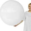 Adeyoo 36 Inch White Balloons - Giant Balloons Jumbo White Latex Balloon Extra Large Round Balloon for Christmas Wedding Bridal Birthday Bachelorette Party Decorations (4Pcs), Photo Shoot