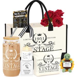 40th 50th 60th Birthday Gifts for Women Tote Bag Birthday Gifts Set for Mom Wife Sister Grandma Birthday Gifts for Her