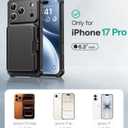 GolbinBox for iPhone 17 Pro Case with Card Holder and RFID Protection, [Built-in Safety Lock] [Holds 4-5 Cards & Cash] [Camera Control Button], Rugged Card Slot Wallet Case for 17 Pro 6.3'', Ink Black