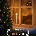 SURAIELEC Christmas Battery Operated Window Candle wiith 6H Timer, 10.5'' Taper Window Candle, Clear Flameless LED Candles, 1.7 Narrow Base, Matte Black, 4-Pack (Rechargeable Battery Not Compatible)