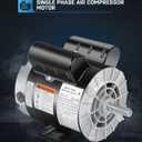 2 HP SPL Air Compressor Motor, Single Phase Electric Motor, 3450 RPM 115/230V, 56 Frame 5/8 Keyed Shaft 60 HZ