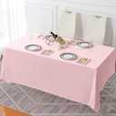 Surmente Pink Tablecloth 90 x 132-inch Rectangular Polyester Table Cloth for Weddings, Banquets, or Restaurants