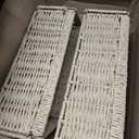2 Pack Paper Rope Wicker Baskets with Handles, Storage Wicke Baskets for Shelves Organizing, Natural Color Toilet Basket Tank Topper, Small Woven Baskets for Storage, 14.17x6.1x4.72in