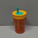 Owala Kids Insulation BPA-Free Plastic Tumbler with Spill Resistant Flexible Straw, Easy to Clean, Kids Water Bottle, Great for Travel, Dishwasher Safe, 15 Oz, Orange and Peach (Watermelon)