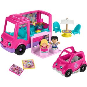 Fisher-Price Little People Barbie Toddler Toy Cupcake Truck Musical Playset with 9 Pieces for Pretend Play Kids Ages 18+ Months 
