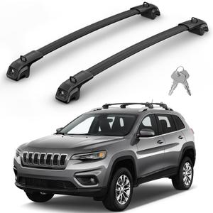 330Lbs Roof Rack Cross Bars Compatible with Jeep Cherokee 2014-2023, Heavy Duty Top-Mount Aluminum Roof Rails Crossbars Rooftop Luggage Racks Cargo Carrier