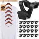 HOUSE DAY Space Saving Hanger Hooks 60 Pack, Black Clothes Hanger Connector Hooks, Heavy Duty Hanger Hooks Space Saver, Premium College Dorm Room Essentials, Good Closet Organizers and Storage (60 Pack, Black)