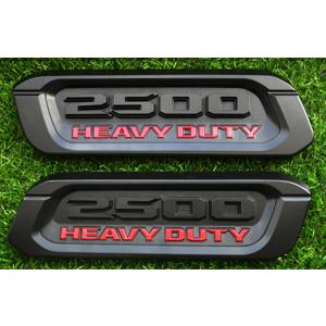 2 Pack OEM 2500 HEAVY DUTY Emblems Left Right Side Badges Hood 3D ABS Compatible with fits 2500 Chrome