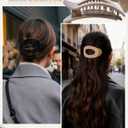 AWAYTR Flat Hair Clips For Women 4.33" Lay Flat Claw Clip for Hair 6Pcs Round Large Hair Claw Clips (Glossy - Brown Series)