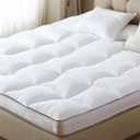 WhatsBedding Memory Foam Mattress Topper, Pressure-Relieving Cooling Mattress Pad with Secure Strap Design for Back Pain, Soft and Supportive Bed Topper