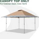 Replacement Cover Compatible with Coleman Oasis 13' x 13' Model:1606532, 2156426, 2156428 2157498, 2622040,Compatible with Core Equipment #40155,#40363,#40325,Canopy Cover ONLY, (Dark Oak)