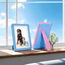 5x7 Picture Frame,2 Pack, Fits 5x7 Photo or 4x6 with Mat, Acrylic Front & Durable ABS Frame, Shatterproof UV-Resistant Tabletop Display, Vertical/Horizontal Home Dcor Frame, Double Colors