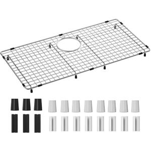 Sink Bottom Grid 28-3/8" x 14-3/16", Rear Drain with Corner Radius 3/8", Sink Protector for Kitchen Sink Single Bowl Farmhouse Sink