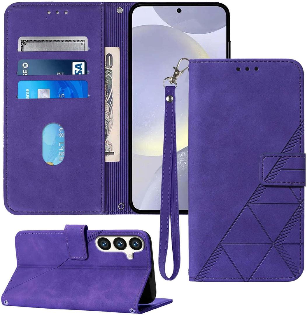 for Samsung Galaxy S24 Ultra Case Wallet 2024, Card Holder Slots, Wrist Strap, TPU Interior Protective, Stand PU Leather Folio Flip Cover 