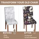 Stretch Dining Chair Covers Set of 2,Floral Print Chair Covers,Soft Removable Washable,Pet Friendly Furniture Protector,Universal Chair Slipcovers for Home, Kitchen,Ceremony Dining Room Seat