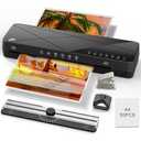 Crenova Laminator Machine 13 inch, Laminating Machine with 50 Laminating Sheets 60s Quick Warm Up Auto-Off, 6 in1 Lamination Machine ABS Jam Free for Home Office School, Black