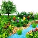91pcs Model Trees Mixed Miniature Trees Model Train Scenery Fairy Garden Trees Diorama Trees Artificial Wargame Trees Model Railroad Scenery Diorama Supplies for DIY Scenery Landscape