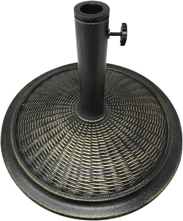 Trademark Innovations Decorative Outdoor Cement Wicker Design Umbrella Base, Bronze