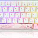 GTSP 104 Pink Keycaps Cute Japanese Custom Gaming keycap Set of Dye-Sub OEM Profile for Cherry Mx Gateron Kailh Switch 87/104 60% Mechanical Keyboard (Pink)