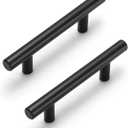 Estmoon 30 Pack Cabinet Handles Matte Black Cabinet Pulls with 3 Inch Hole Center, Stainless Steel Kitchen Cabinet Handles Black Kitchen Handles for Cabinets and Drawers, 76mm Hole Centers