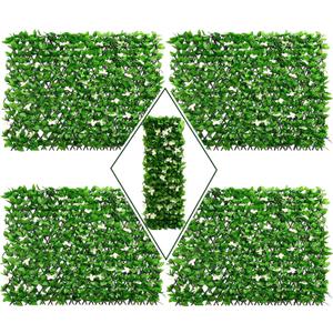 DOEWORKS Expandable Fence Privacy Screen for Balcony Patio Outdoor, Faux Ivy Fencing Panel for Backdrop Garden Backyard Home Decorations - 4PACK