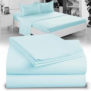 Twin XL 100% Microfiber Double Brushed Sheet Set - Extra-Soft & Wrinkle-Free - 15" Deep Pockets, 39" x 80" - Ideal for Dorms, Hospitals & Split King Beds - 1 pc Set (Twin XL, Mint Blue)