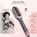 2-in-1 Blow Dryer Brush & Hair Straightener, Ionic & Ceramic Thermal Brush with Adjustable Heat & Cool Shot, 110000 RPM Motor High-Speed Motor for Frizz-Free, Smooth & Voluminous Hair, Gray with Comb