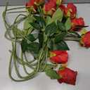 Flojery 10pcs Artificial Rose Flowers Long Stem Fake Silk Roses for DIY Wedding Bouquet Table Centerpiece Home Decor,Red