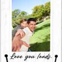 FRRCREU Wooden Picture Frame For 4" X 6" Photo -Best Dad Ever, Love You Loads - Desktop, Shelf, Counter Decor, Father Gifts From Daughter Son, Father's Day Gifts (With Iron Bracket) - A02