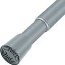Silver Grey Adjustable Shower Curtain Rod 28-52 Inches 1pc, 7/8" Diameter Anti-slip Heavy Duty Tension Spring Curtain Rod No Drill for Windows Bathroom Kitchen Closet Doorway 22TD28-52SL