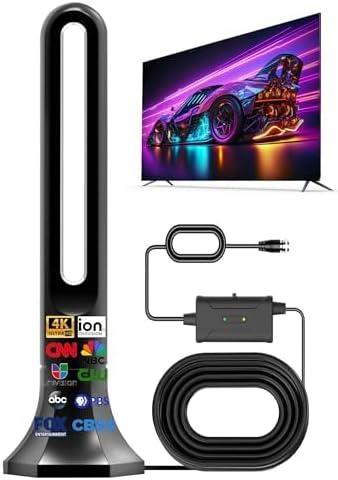2025 TV Antenna for Smart and Old TVs, Upgraded Full 360 Signal Reception Digital Antenna for Local Channels, HD Antenna Support 4K 1080p with Signal Booster Digital HD Indoor & Outdoor