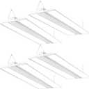 Hykolity 4 Pack 4FT 250W LED Linear High Bay Shop Light, 33750LM 135LM/W, 100-277V, 0-10V Dim, 5000K Daylight Hanging Light for Warehouse Workshops